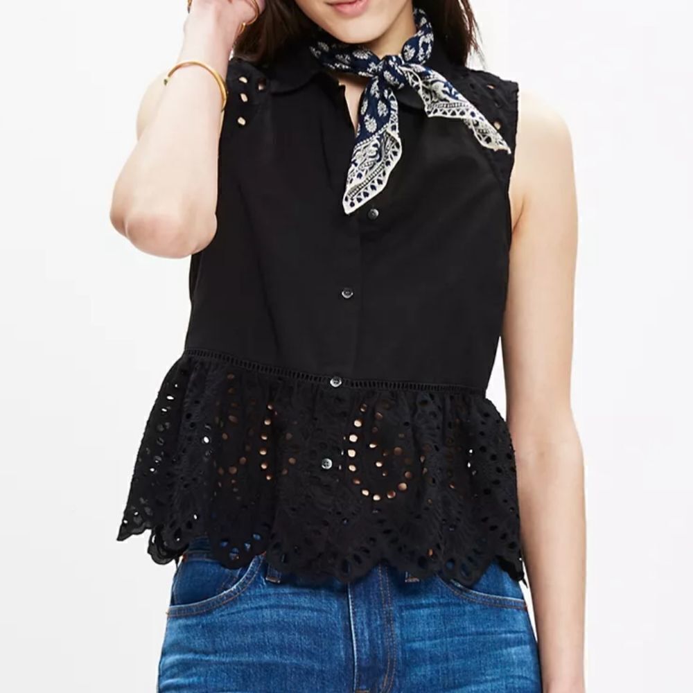 Madewell Eyelet-Mix Top 